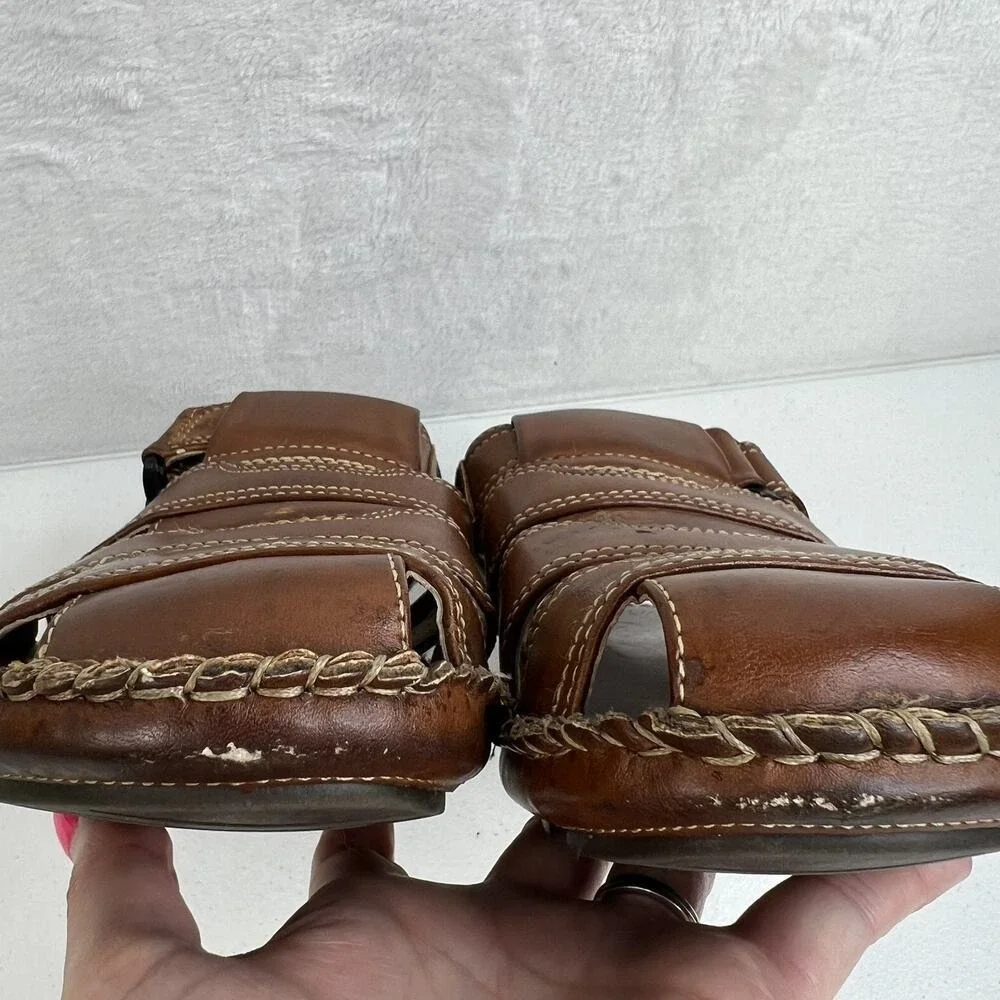 GBX Size‎ 9M Fisherman Sandals Brown Leather Casual Comfort Summer Shoes Mens